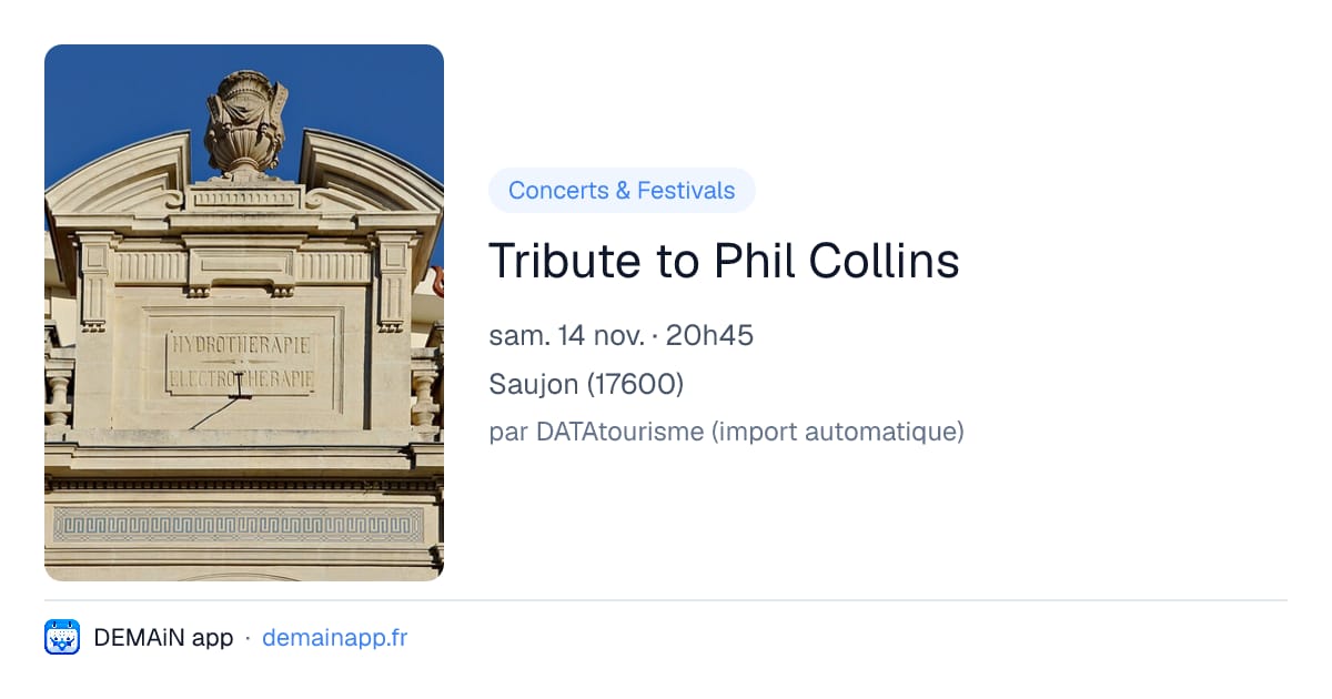 Tribute to Phil Collins — Saujon