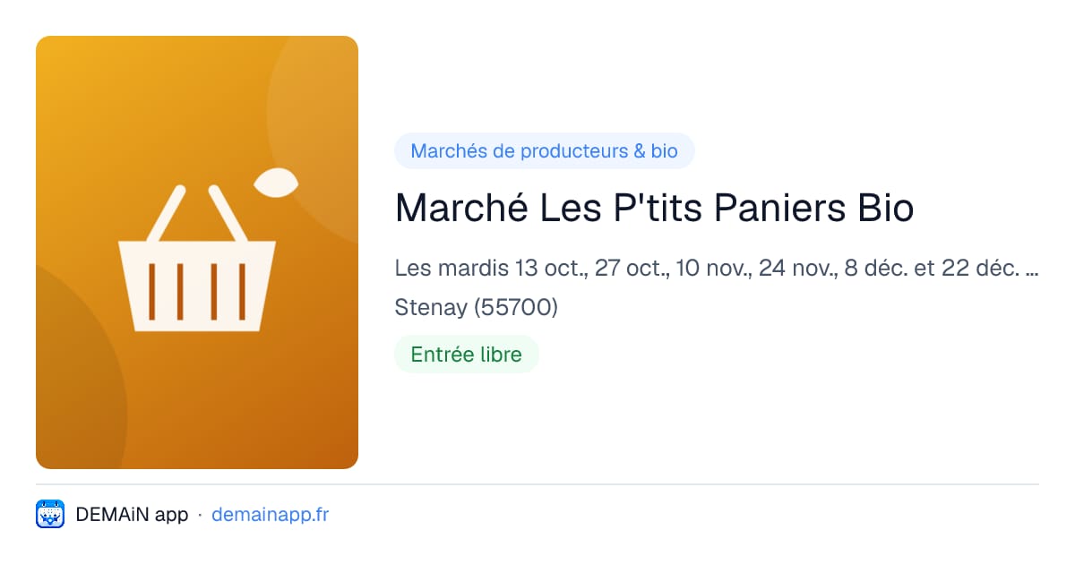 Marché Les P'tits Paniers Bio — Stenay