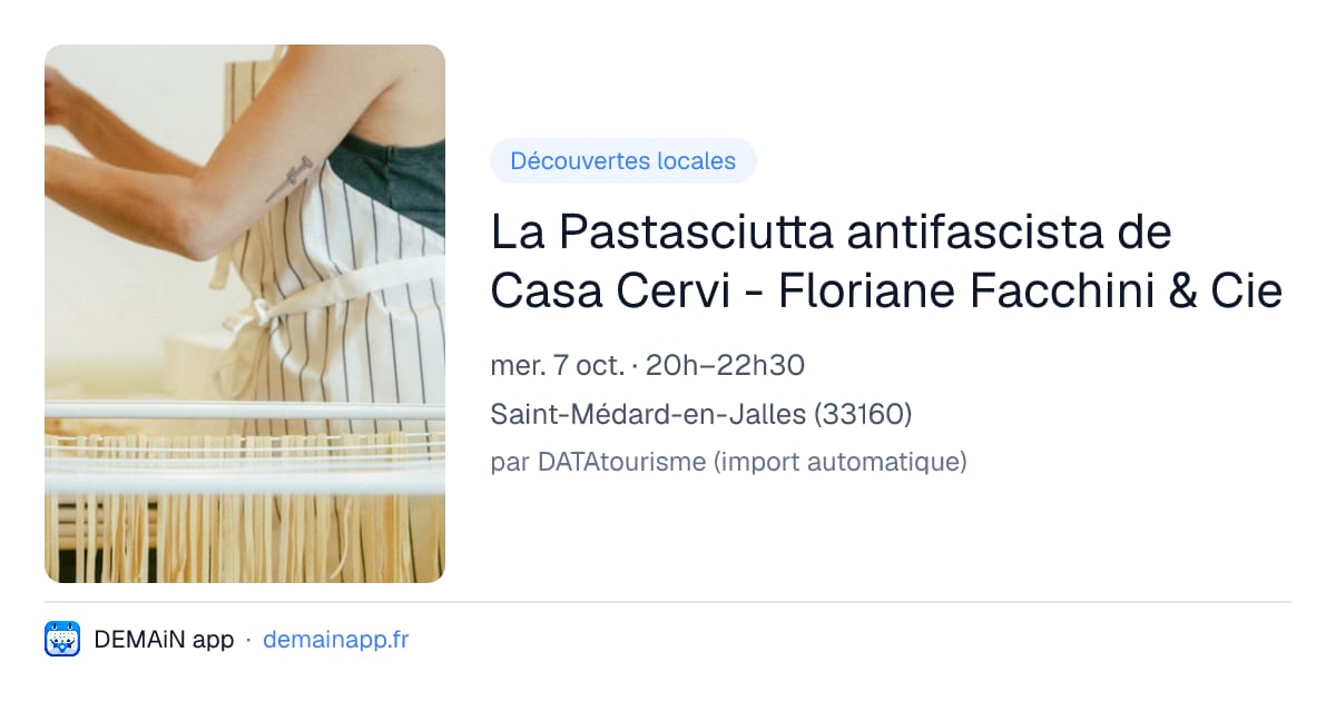La Pastasciutta antifascista de Casa Cervi - Floriane Facchini & Cie — Saint-Médard-en-Jalles