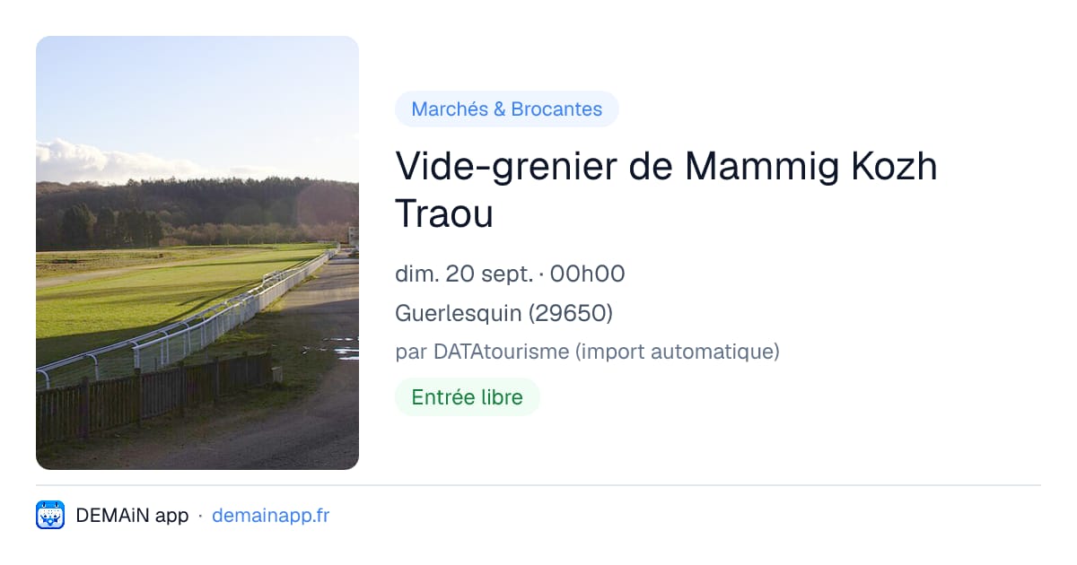Vide-grenier de Mammig Kozh Traou — Guerlesquin