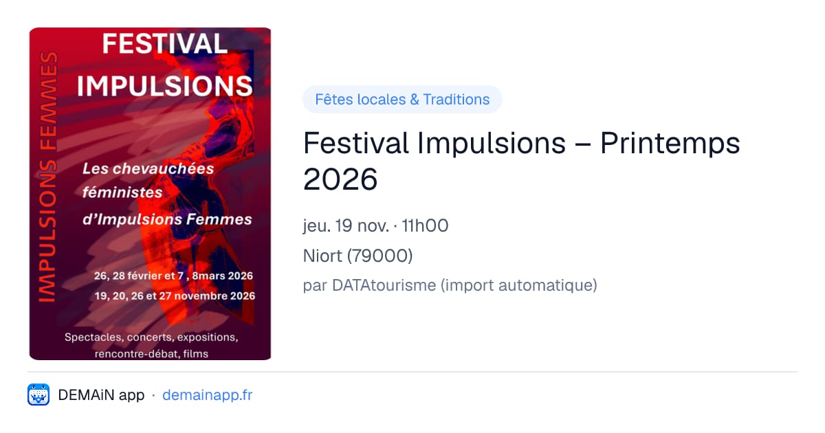 Festival Impulsions – Printemps 2026 — Niort