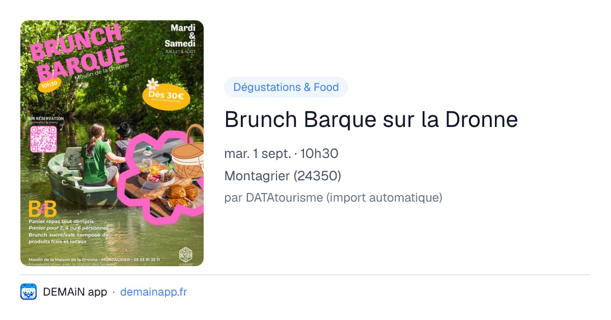 Brunch Barque sur la Dronne — Montagrier