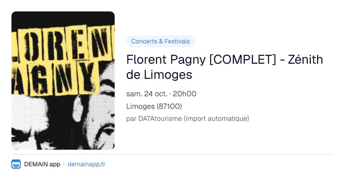 Florent Pagny [COMPLET] - Zénith de Limoges — Limoges