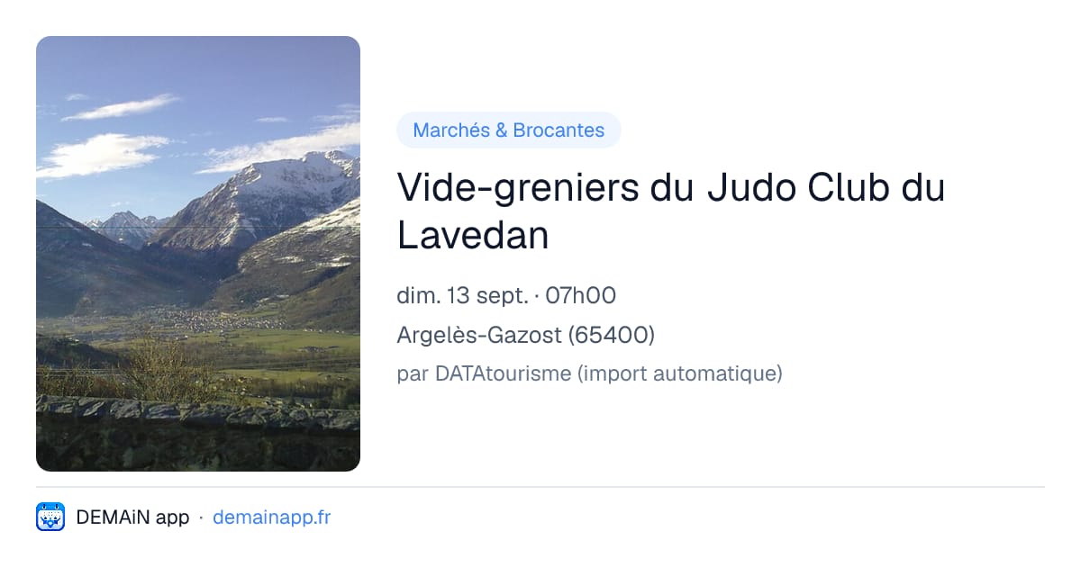 Vide-greniers du Judo Club du Lavedan — Argelès-Gazost