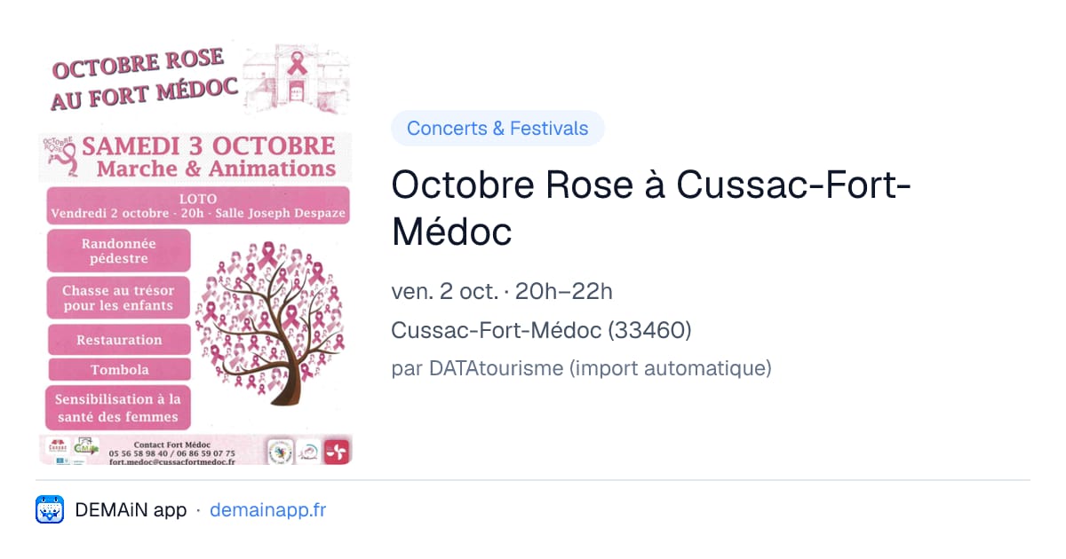 Octobre Rose à Cussac-Fort-Médoc — Cussac-Fort-Médoc