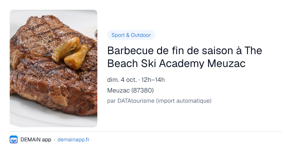 Barbecue de fin de saison à The Beach Ski Academy Meuzac — Meuzac