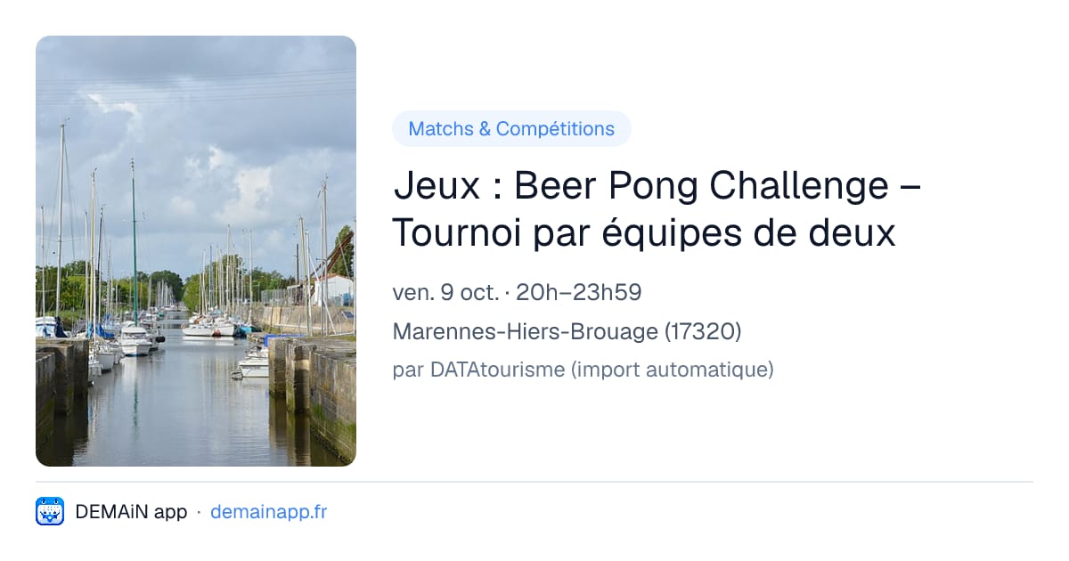Jeux : Beer Pong Challenge – Tournoi par équipes de deux — Marennes-Hiers-Brouage