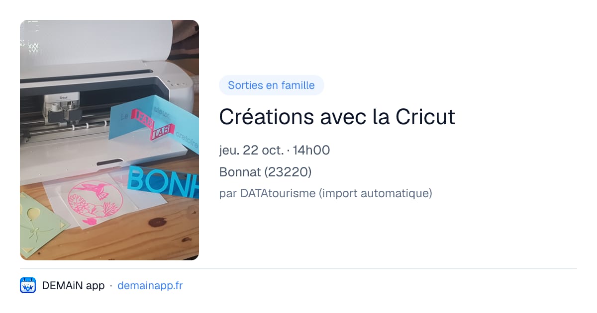 Créations avec la Cricut — Bonnat