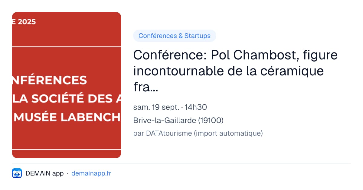 Conférence: Pol Chambost, figure incontournable de la céramique française au 20e siècle (Musée Labenche) — Brive-la-Gaillarde