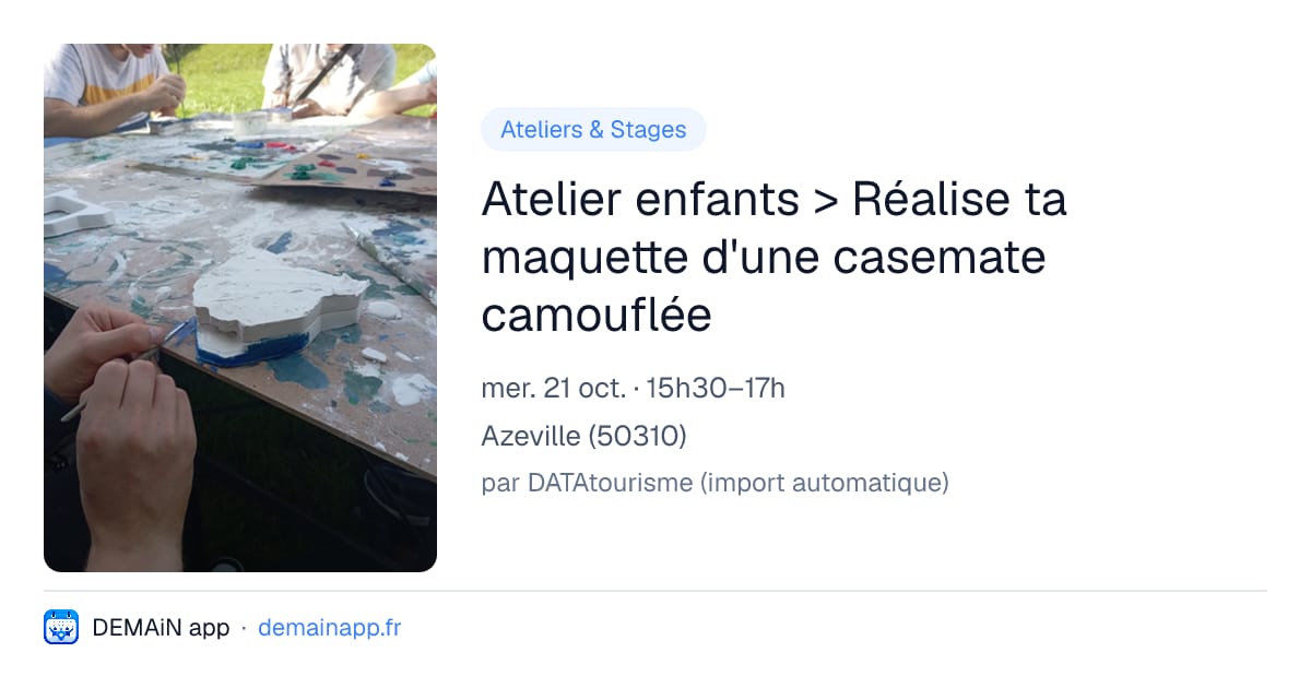 Atelier enfants > Réalise ta maquette d'une casemate camouflée — Azeville