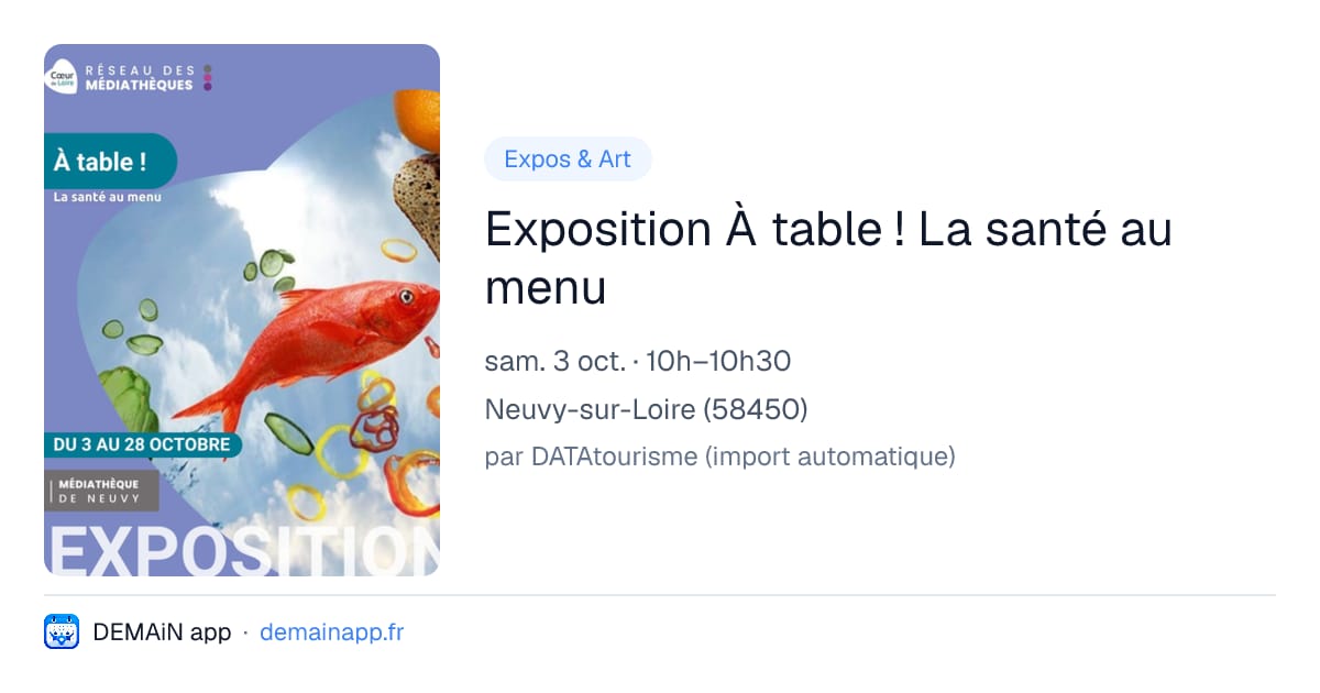 Exposition À table ! La santé au menu — Neuvy-sur-Loire