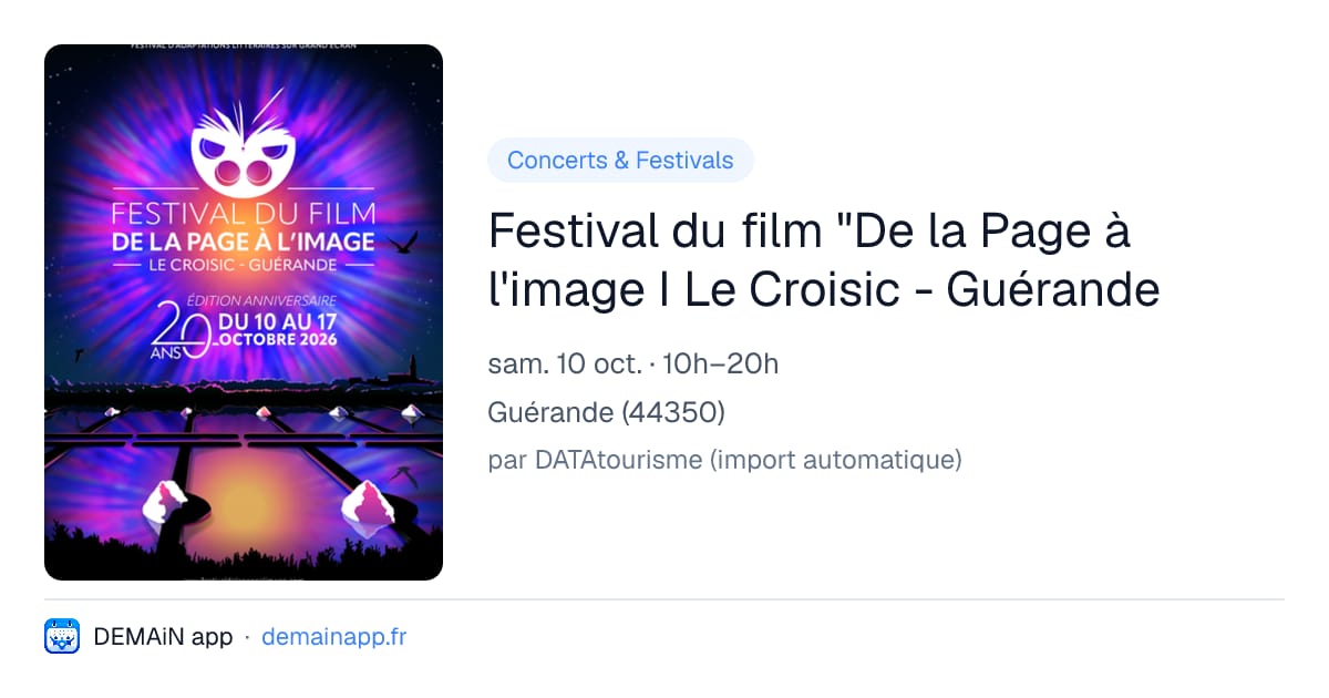 Festival du film "De la Page à l'image I Le Croisic - Guérande — Guérande