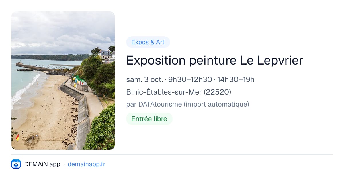 Exposition peinture Le Lepvrier — Binic-Étables-sur-Mer