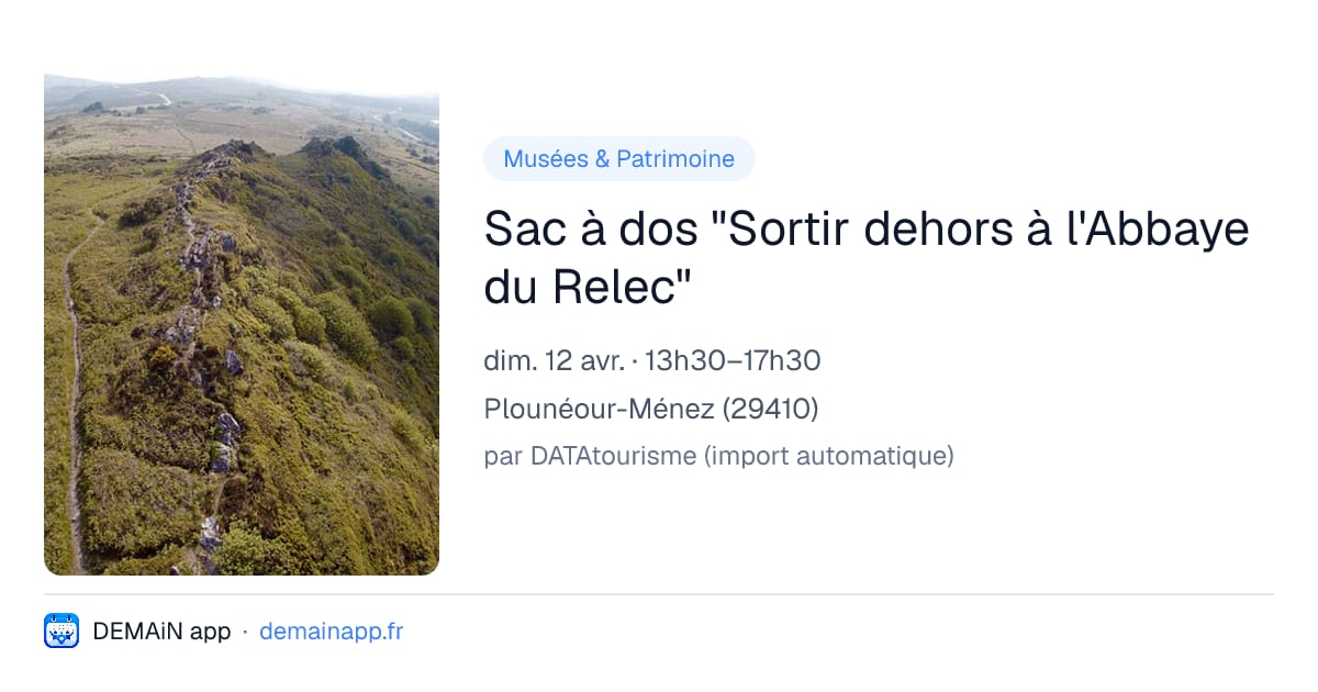 Sac à dos "Sortir dehors à l'Abbaye du Relec" — Plounéour-Ménez