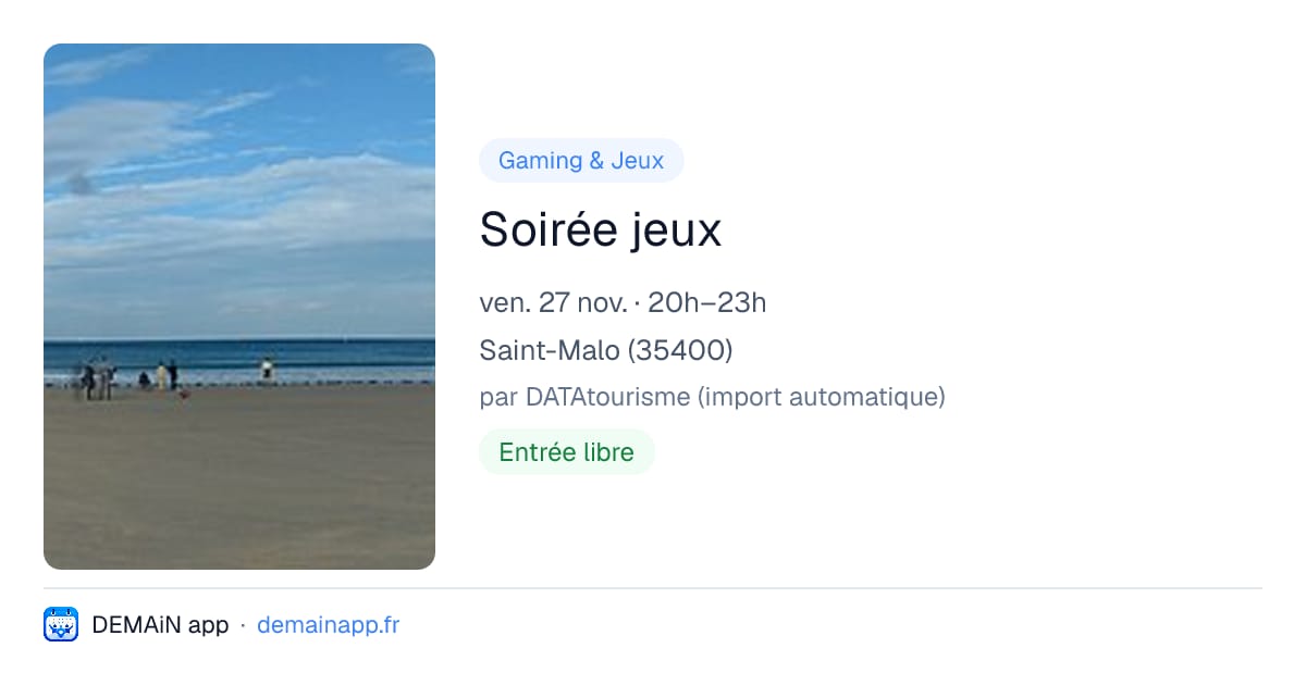 Soirée jeux — Saint-Malo