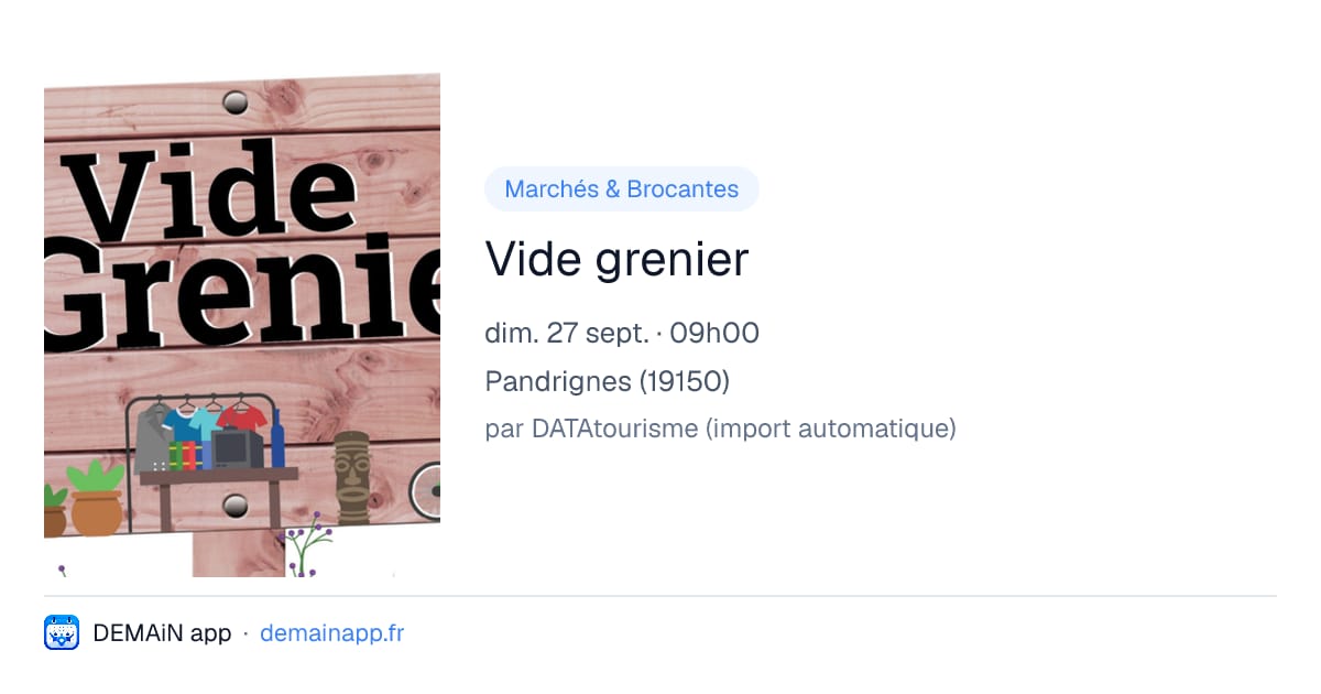 Vide grenier — Pandrignes