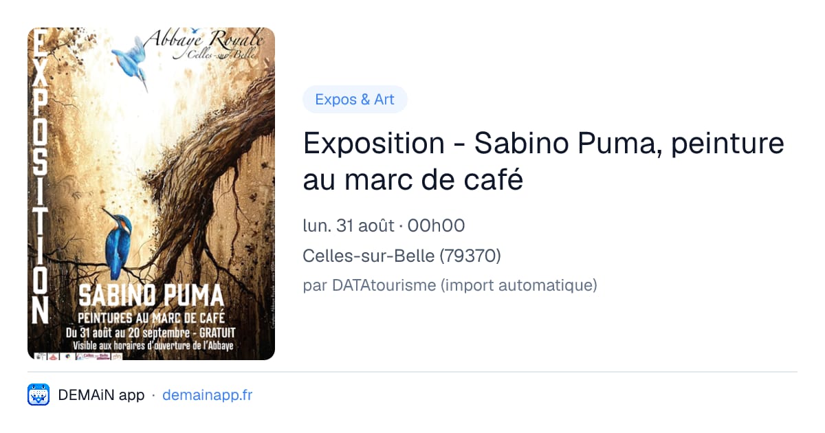Exposition - Sabino Puma, peinture au marc de café — Celles-sur-Belle