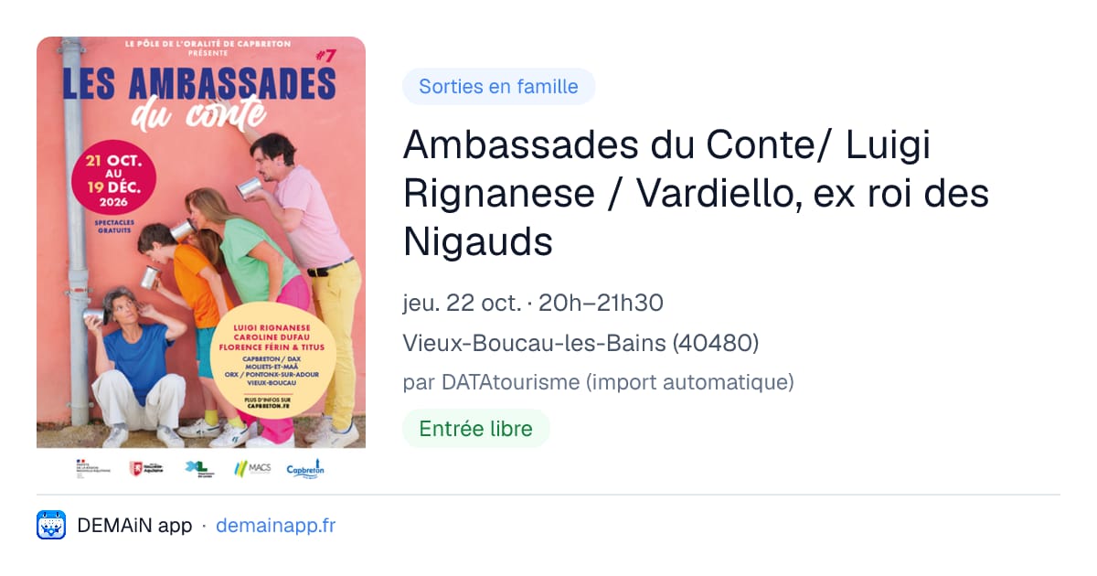 Ambassades du Conte/ Luigi Rignanese / Vardiello, ex roi des Nigauds — Vieux-Boucau-les-Bains