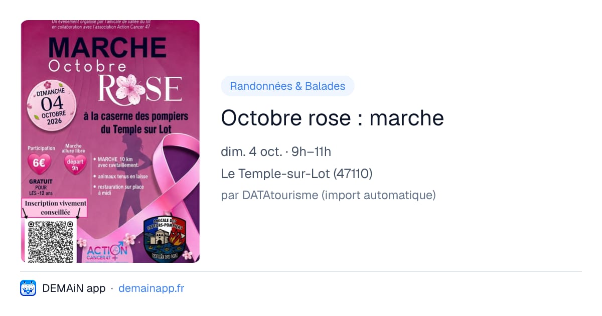 Octobre rose : marche — Le Temple-sur-Lot