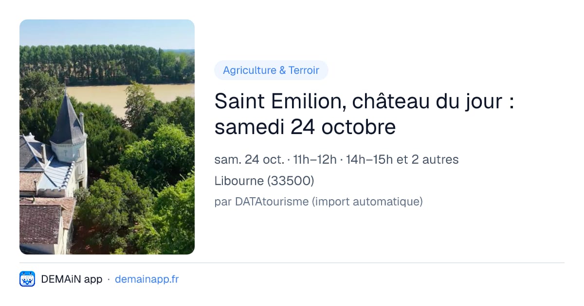 Saint Emilion, château du jour : samedi 24 octobre — Libourne