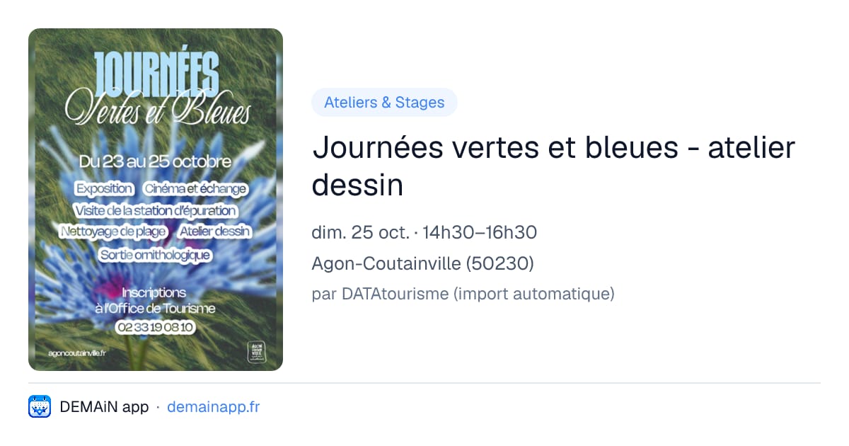 Journées vertes et bleues - atelier dessin — Agon-Coutainville