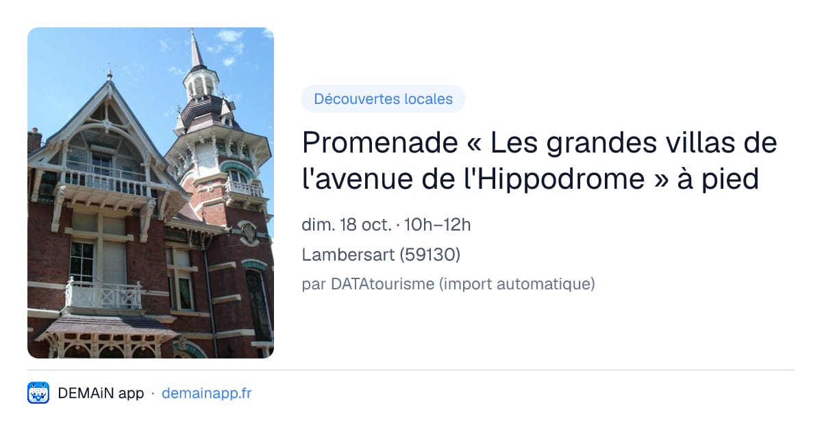 Promenade « Les grandes villas de l'avenue de l'Hippodrome » à pied — Lambersart