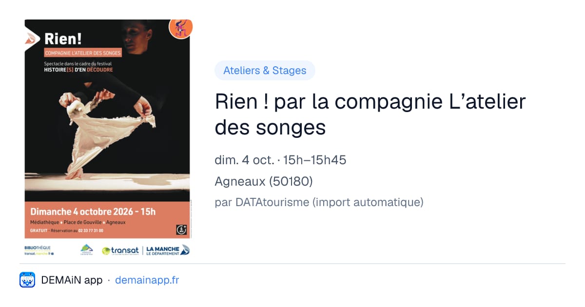 Rien ! par la compagnie L’atelier des songes — Agneaux