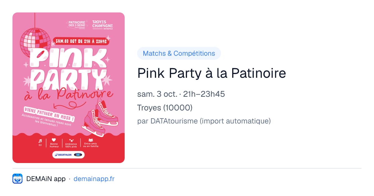 Pink Party à la Patinoire — Troyes