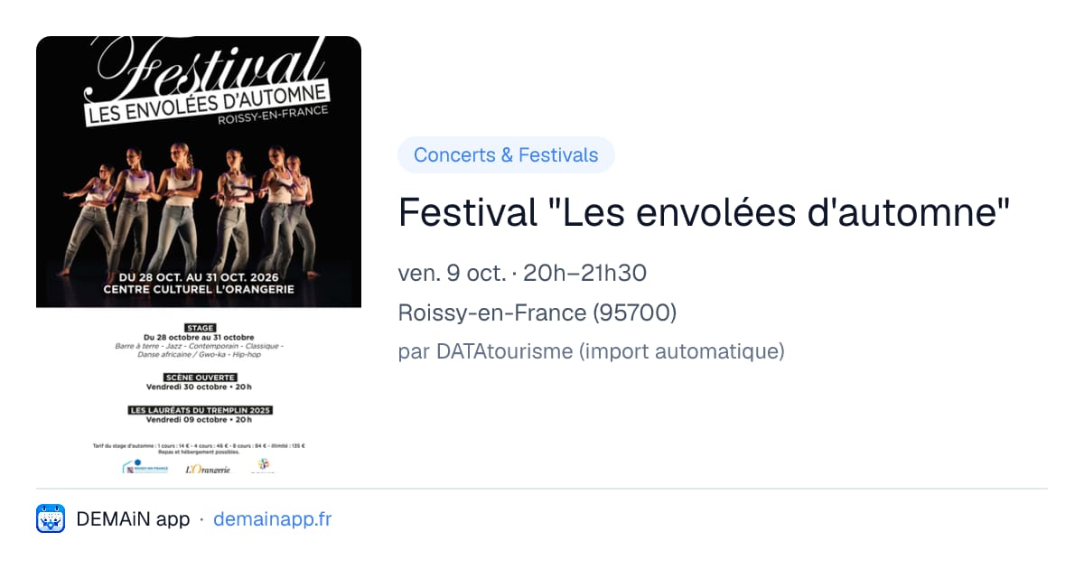 Festival "Les envolées d'automne" — Roissy-en-France