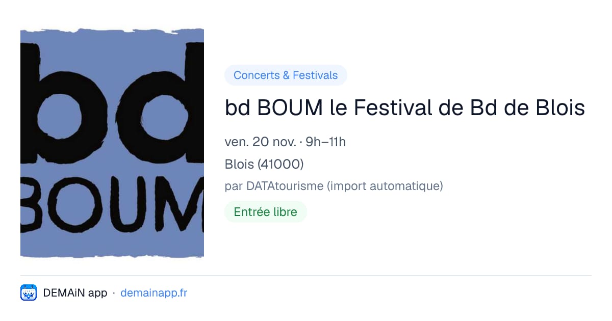 bd BOUM le Festival de Bd de Blois — Blois