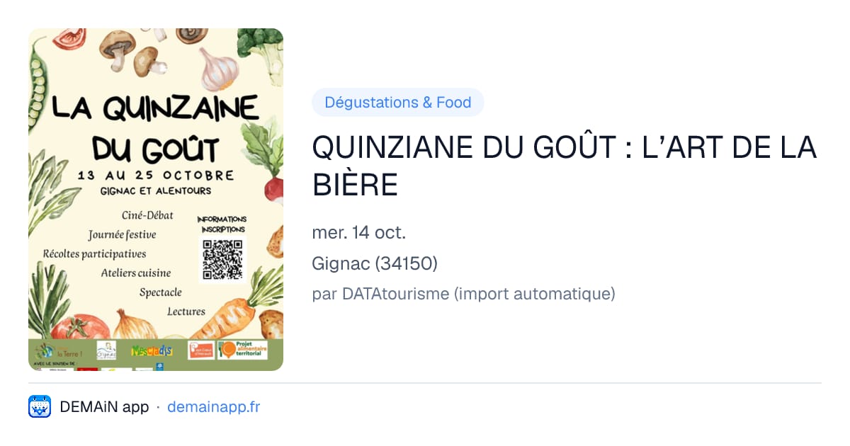 QUINZIANE DU GOÛT : L’ART DE LA BIÈRE — Gignac