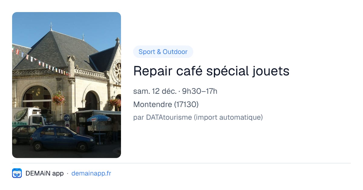 Repair café spécial jouets — Montendre