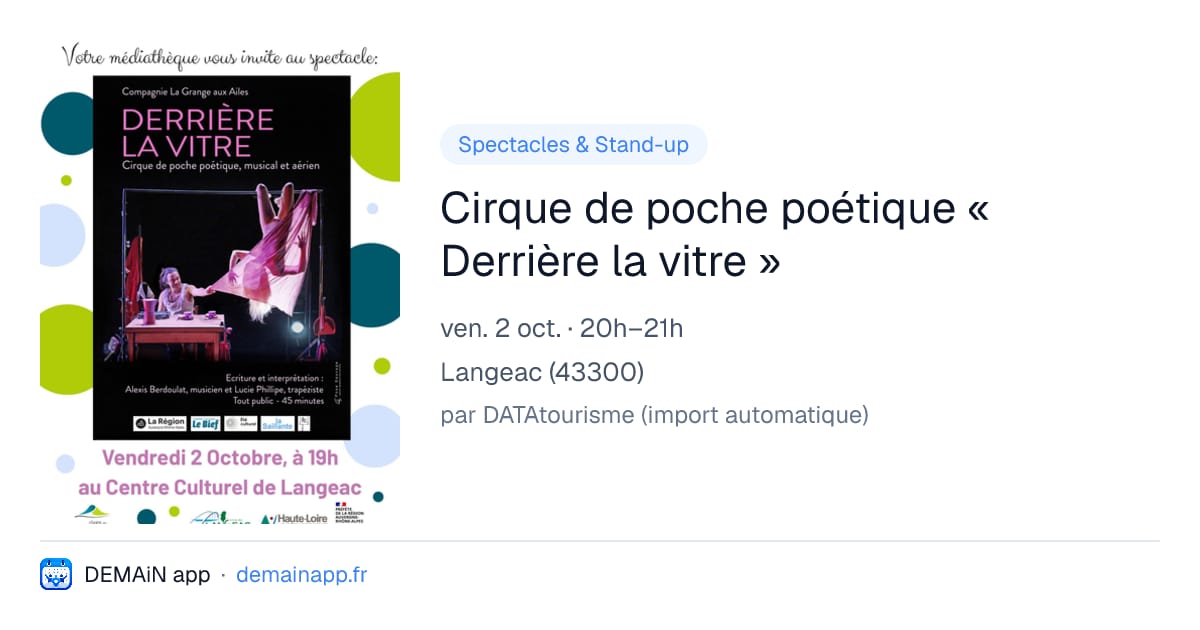 Cirque de poche poétique « Derrière la vitre » — Langeac