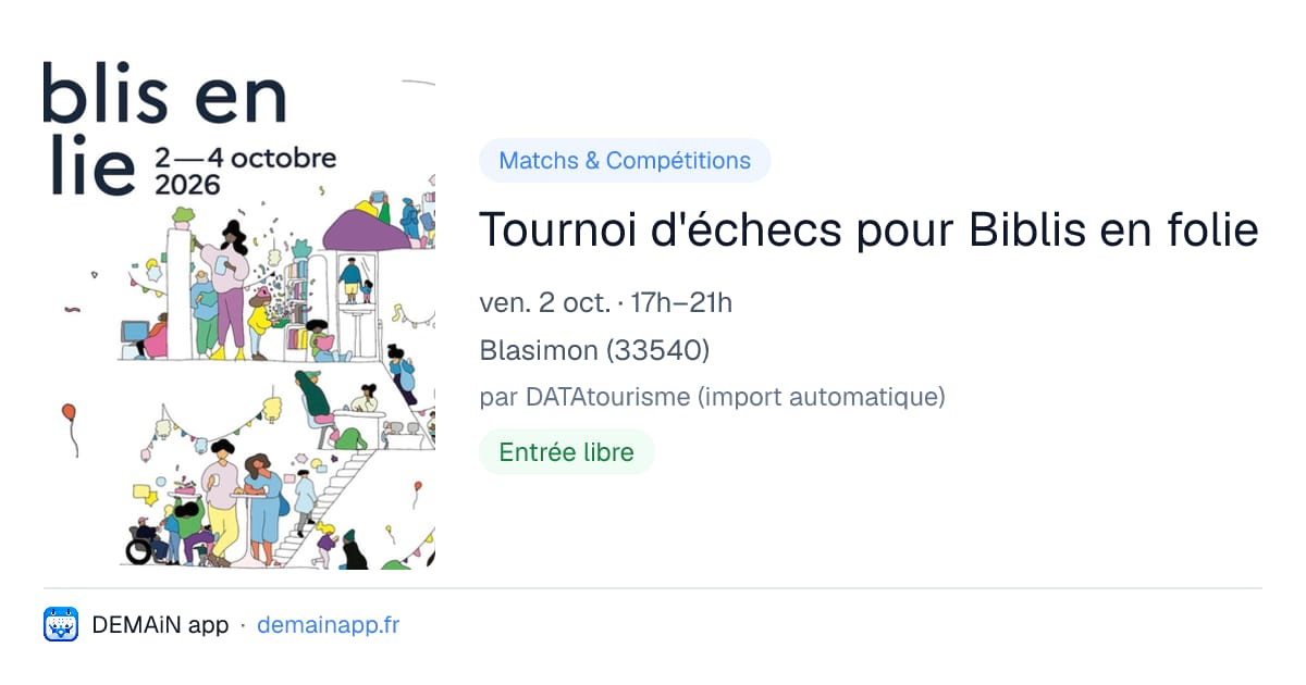Tournoi d'échecs pour Biblis en folie — Blasimon