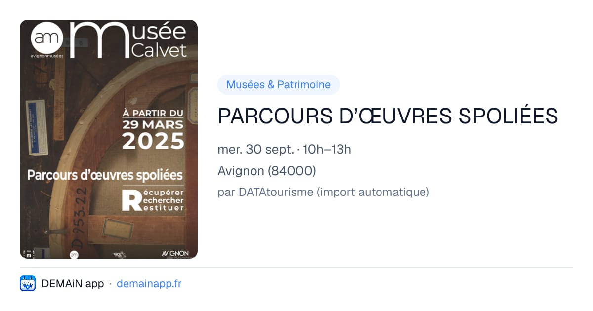 PARCOURS D’ŒUVRES SPOLIÉES — Avignon