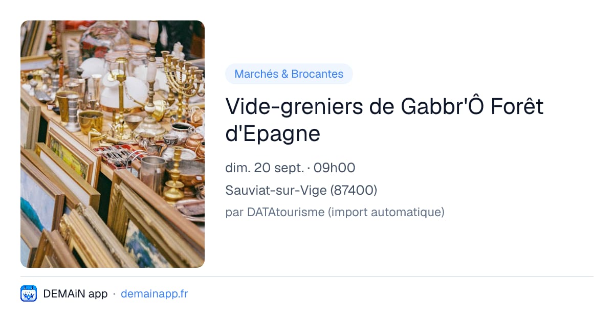 Vide-greniers de Gabbr'Ô Forêt d'Epagne — Sauviat-sur-Vige