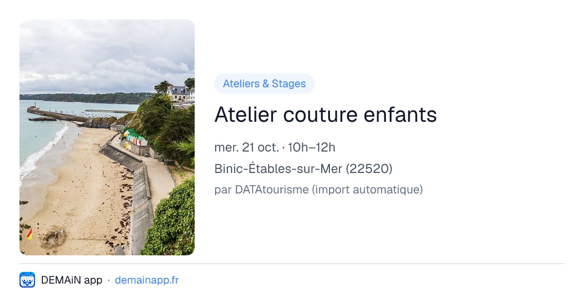 Atelier couture enfants — Binic-Étables-sur-Mer