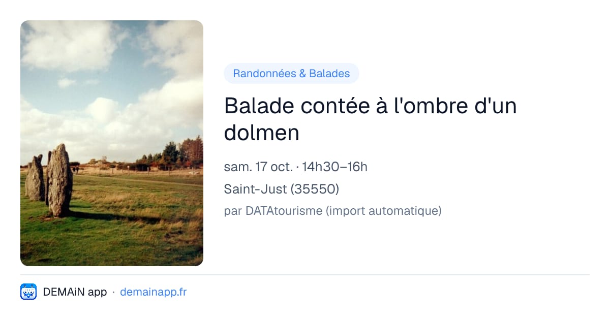 Balade contée à l'ombre d'un dolmen — Saint-Just