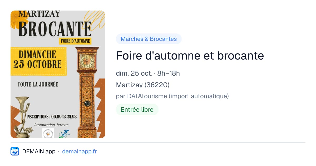 Foire d'automne et brocante — Martizay