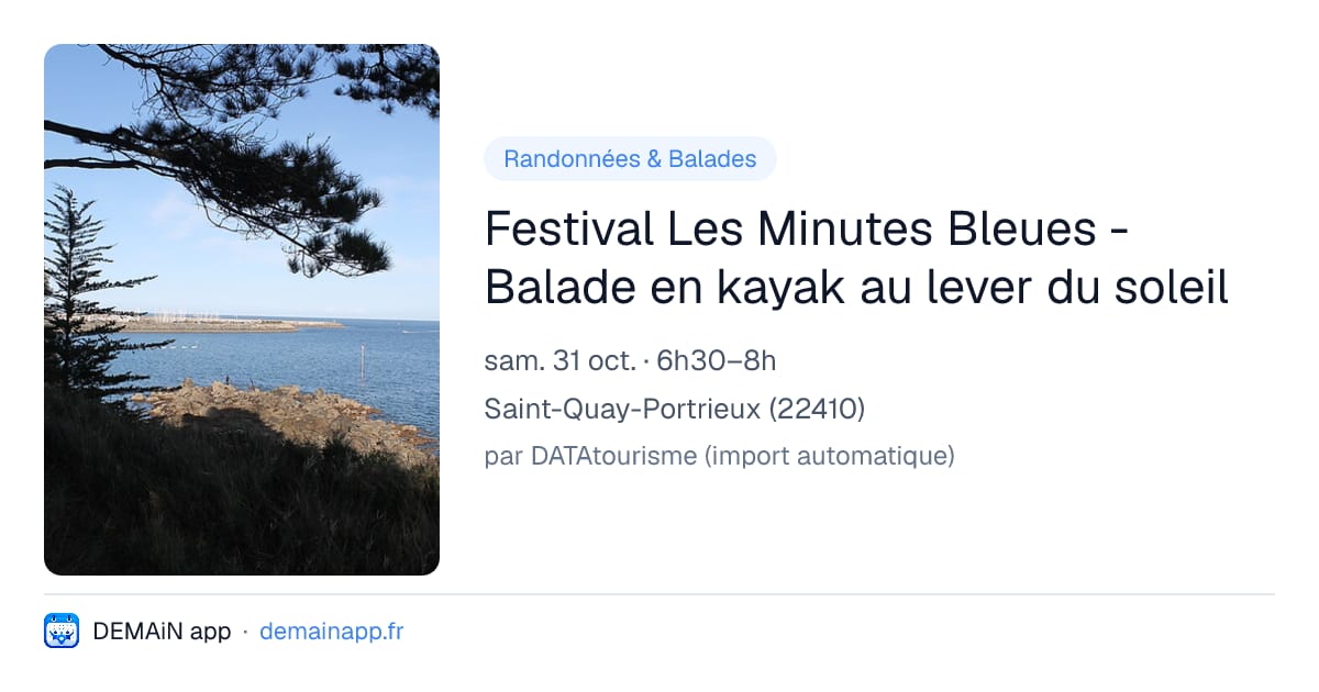 Festival Les Minutes Bleues - Balade en kayak au lever du soleil — Saint-Quay-Portrieux