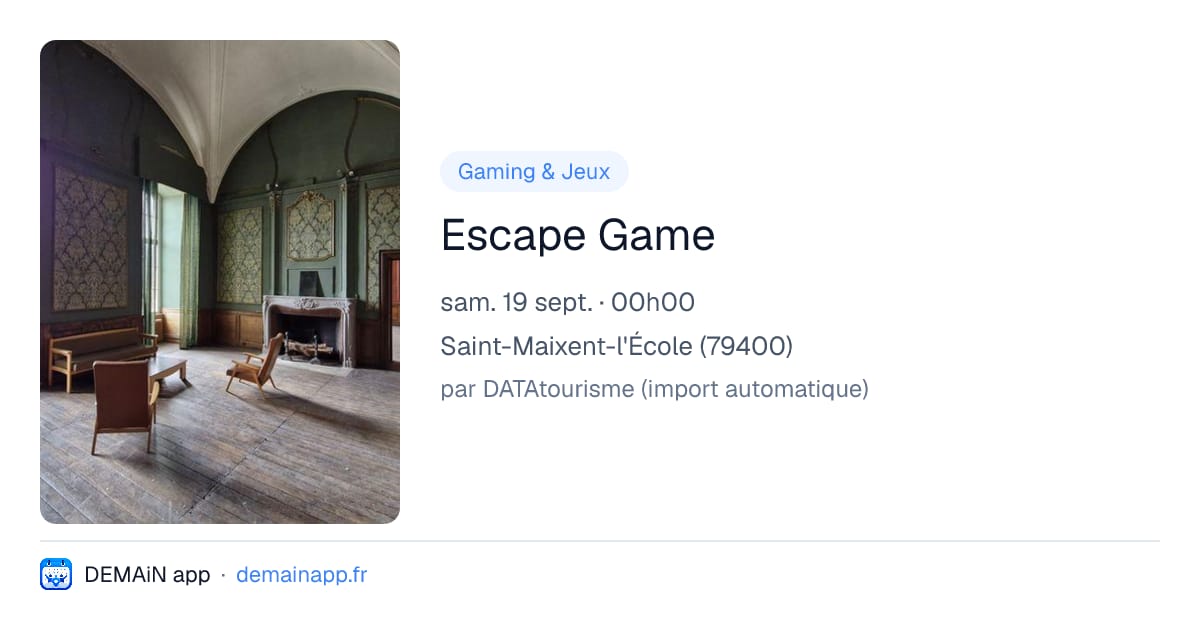 Escape Game — Saint-Maixent-l'École