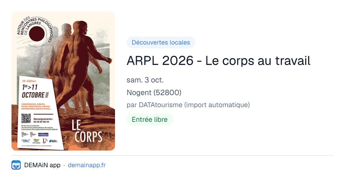 ARPL 2026 - Le corps au travail — Nogent