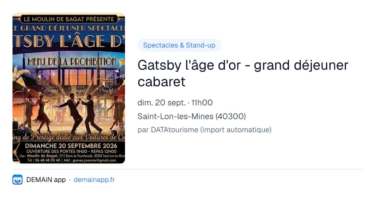 Gatsby l'âge d'or - grand déjeuner cabaret — Saint-Lon-les-Mines