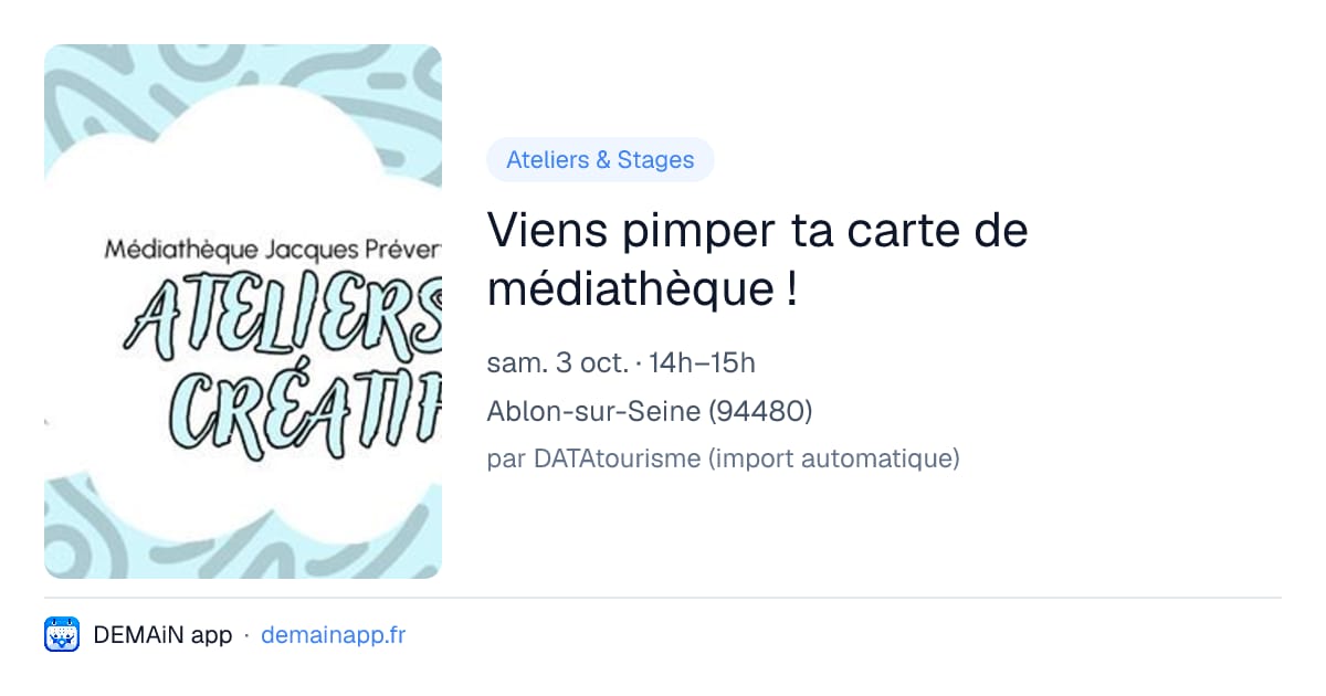 Viens pimper ta carte de médiathèque ! — Ablon-sur-Seine