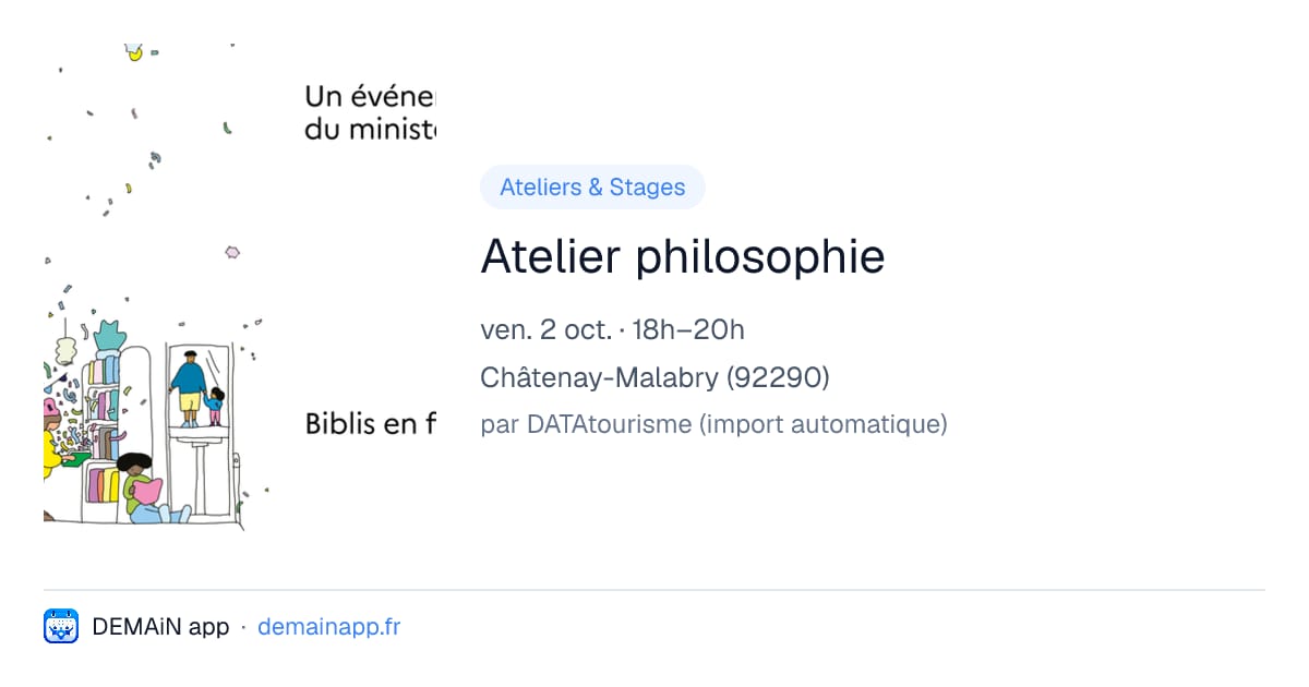 Atelier philosophie — Châtenay-Malabry