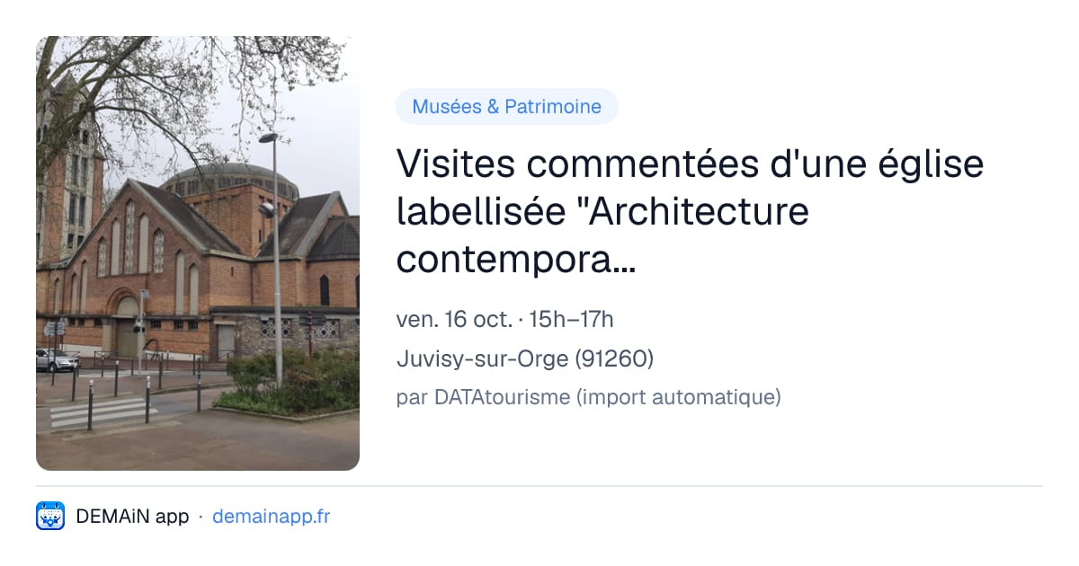 Visites commentées d'une église labellisée "Architecture contemporaine remarquable" — Juvisy-sur-Orge