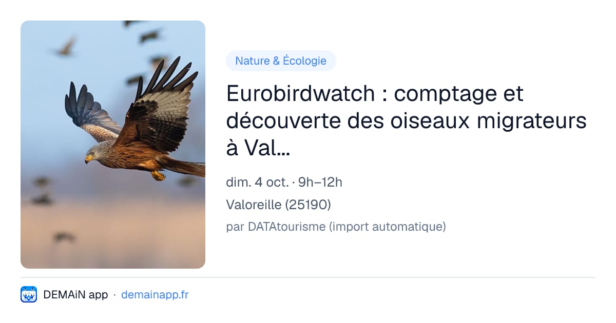 Eurobirdwatch : comptage et découverte des oiseaux migrateurs à Valoreille — Valoreille