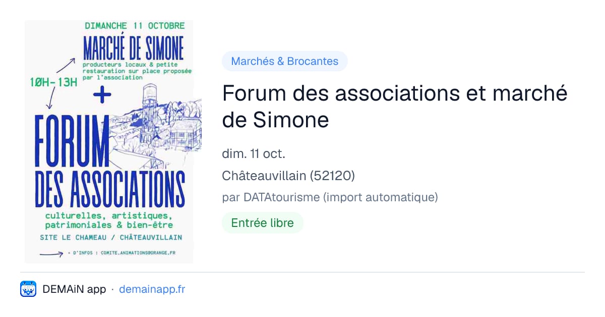 Forum des associations et marché de Simone — Châteauvillain