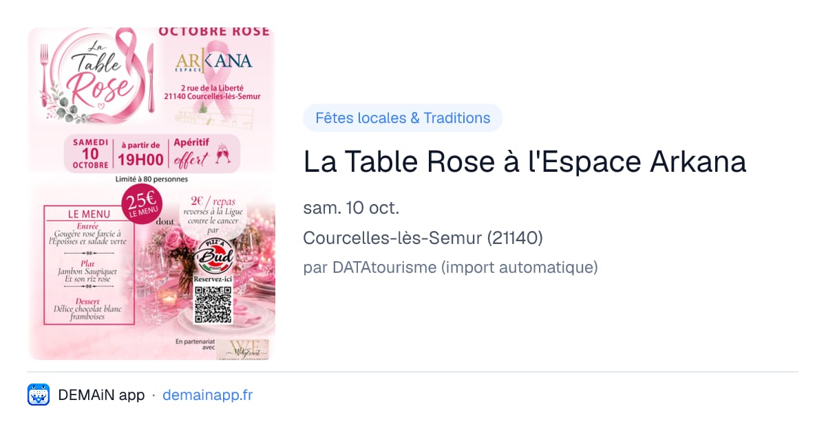 La Table Rose à l'Espace Arkana — Courcelles-lès-Semur