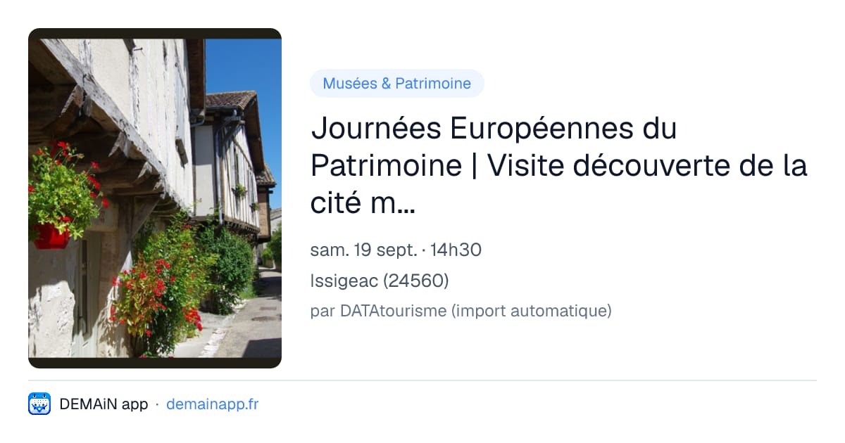 Journées Européennes du Patrimoine | Visite découverte de la cité médiévale — Issigeac